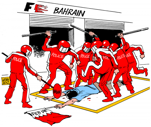 Carlos Latuff F1 cartoon (2012)